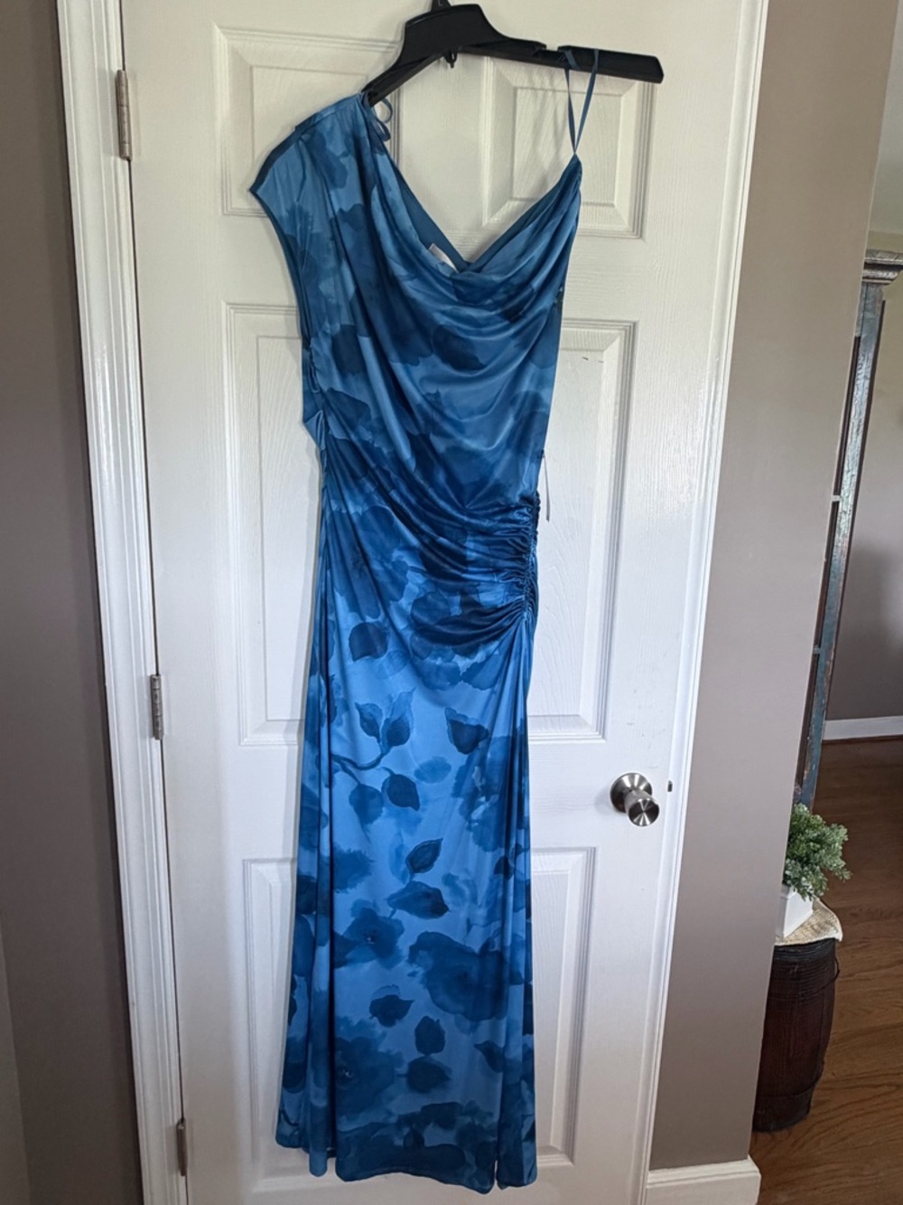 Premier Amour Womens Short Sleeve One Shoulder Floral Maxi Dress - Picture 2 of 5